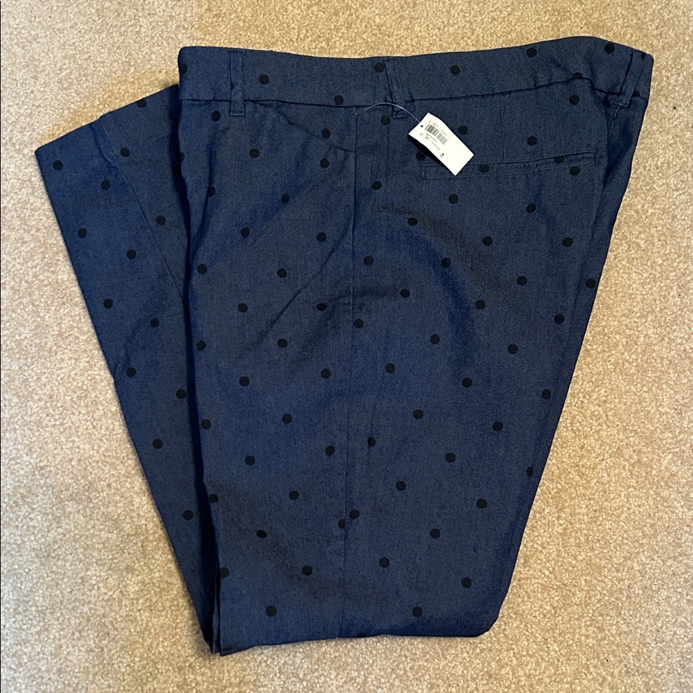 NWT Old Navy Indigo with Black Polka Dots Pixie Pants
